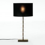 Lampe de Table sans abat-jour 15x11x43 Métal Doré Acrylique Transparent