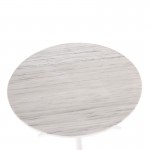 Esstisch 125X125X75 Marmor Weiß/Metall Weiß