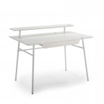 Desk 120X70X91 Wood White Metal White
