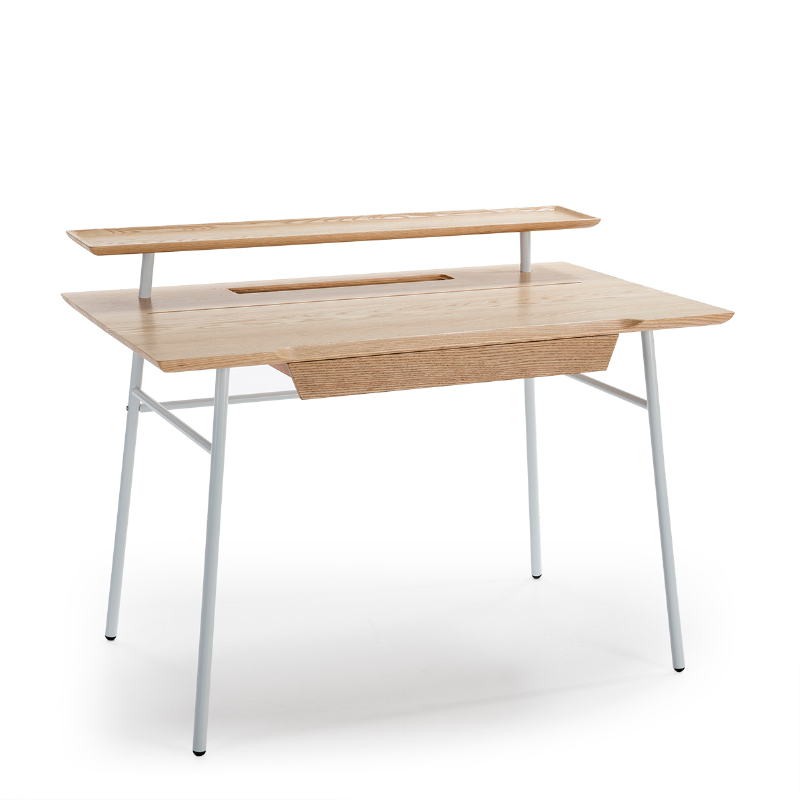 Desk 120X70X91 Wood Natural Metal White - image 52093