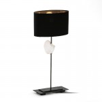 Lampe de Table 30x13x53 Nacre Métal avec abat-jour Noir Modèle 3