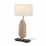 Table Lamp 30X13X46 Metal Wood White With Lampshade White