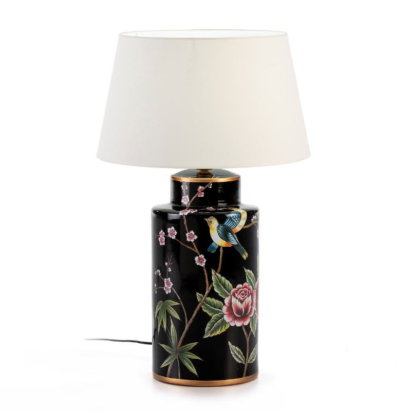Table Lamp Without Lampshade 24X24X50 Ceramic Black Multicolor - image 52176