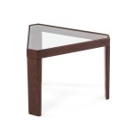 Side Table 54X47X40 Glass Wood Dark Brown