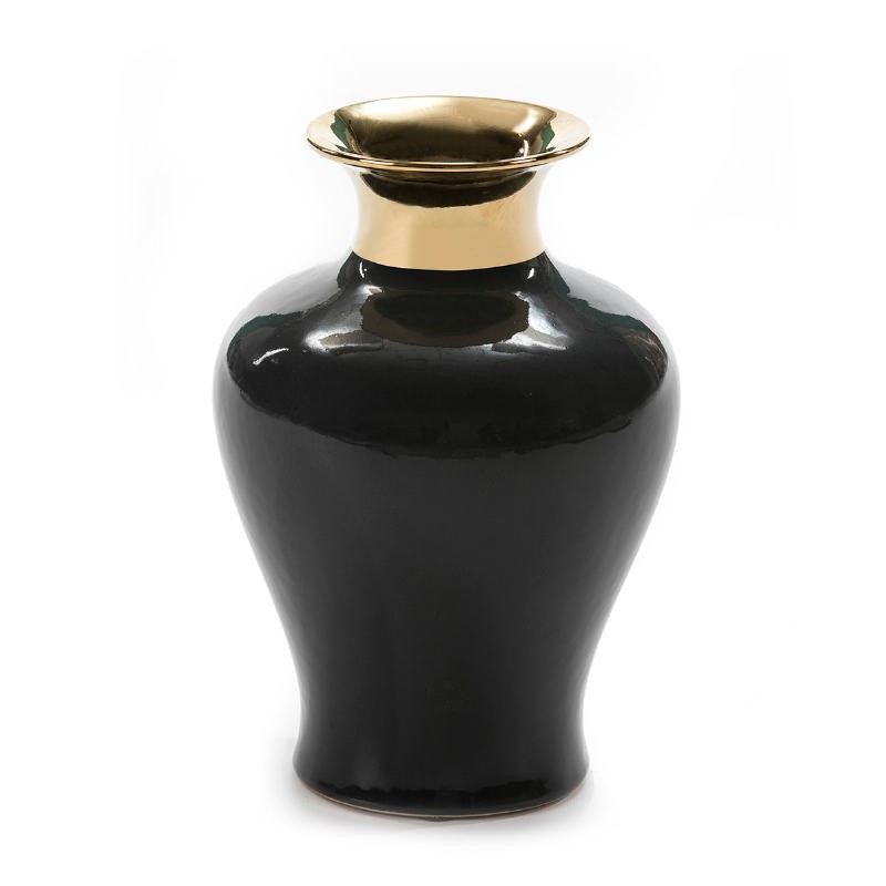 Vase 20x20x28 Céramique Doré Noir - image 52206