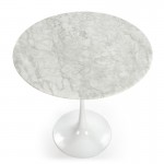 Table d'appoint, bout de canapé, bout de canapé 50x50x50 cm Marbre Blanc Fibre de verre Blanc