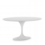 Table à Manger 150x120x75cm MDF Blanc Aluminium Blanc