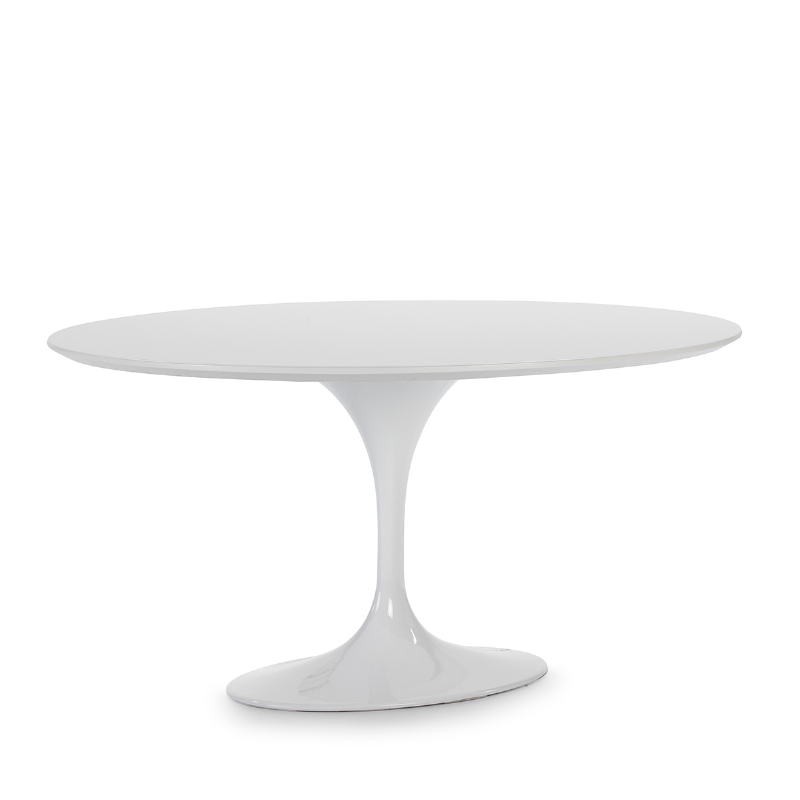 Dining Room Table 150X120X75 Mdf White Aluminium White - image 52229