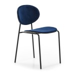 Chair 42X51X78 Metal Black Abs Black Velvet Blue