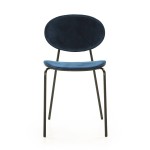 Chair 42X51X78 Metal Black Abs Black Velvet Blue