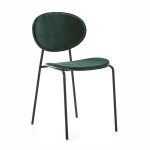 Chair 42X51X78 Metal Black Abs Black Velvet Green