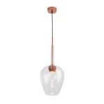 Hanging Lamp 25X25X66 Aluminium Colour Copper Glass Transparent