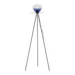 Standard Lamp 60X60X160 Metal Black Glass Blue