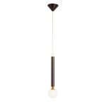 Hanging Lamp 8X8X38 Aluminium Brown Golden Glass White