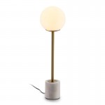 Table Lamp 15X15X55 Glass White Marble White Metal Golden