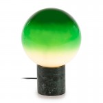 Table Lamp 25X25X37 Glass White Green Marble Green