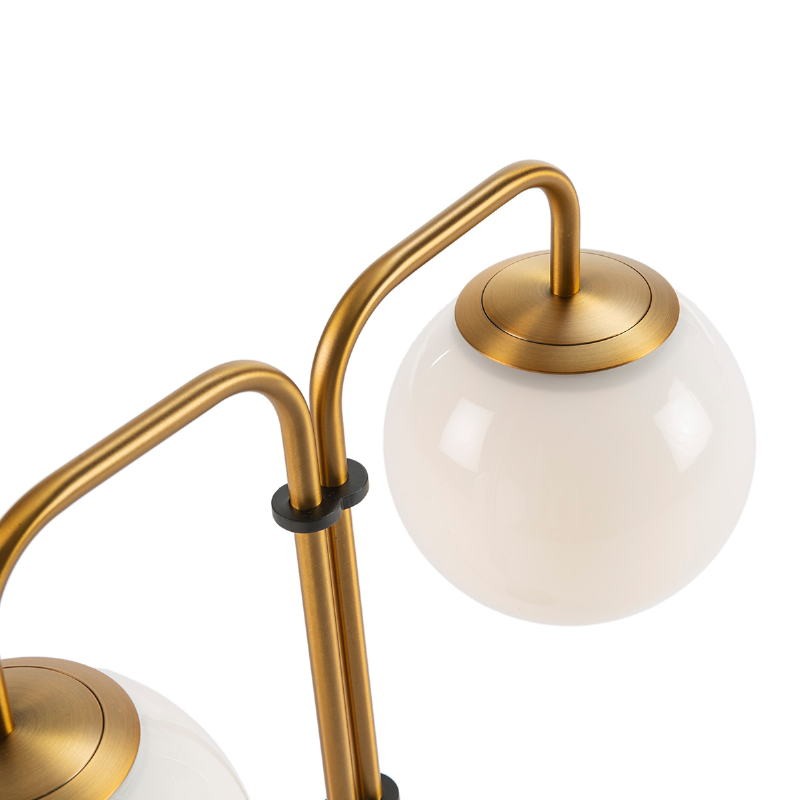 Standard Lamp 64X20X161 Glass White Marble White Metal Golden - image 52389
