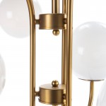 Hanging Lamp 78X78X100 Glass White Metal Golden