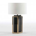 Table Lamp Without Lampshade 20X14X45 Steel Golden Glass Black
