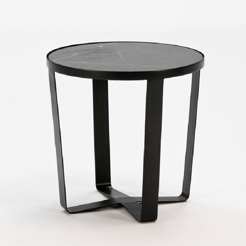 Auxiliary Table 55X55 Metal Marble Black - image 52459