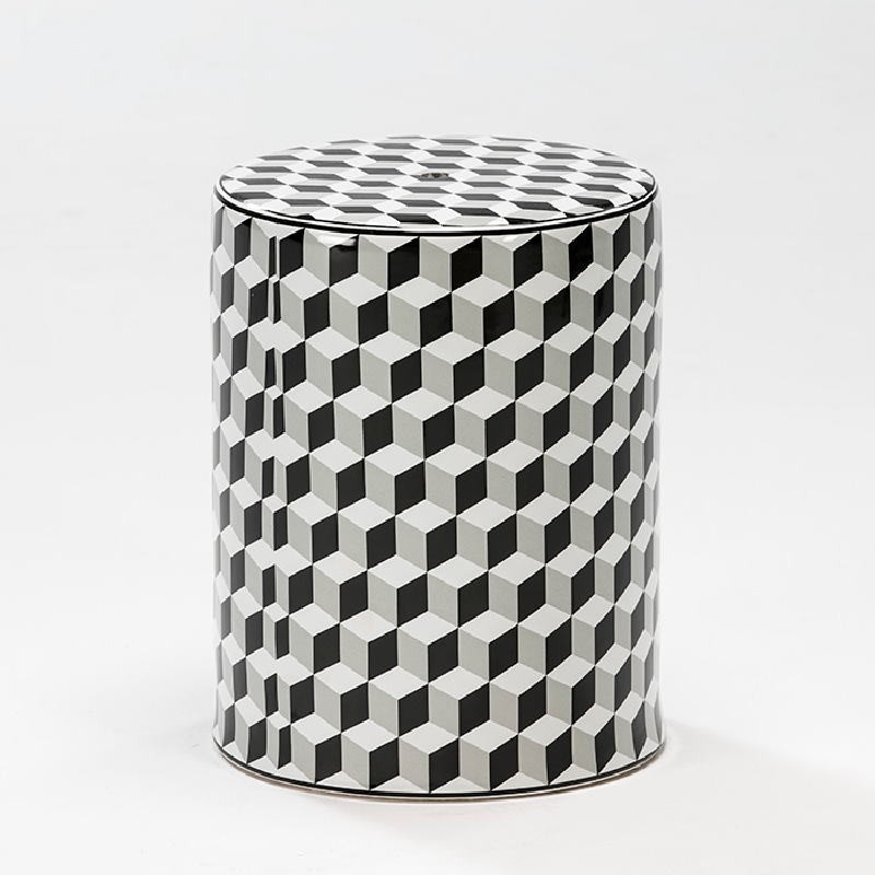 Stool 33X43 Ceramic White Black Grey - image 52501