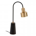 Lámpara De Sobremesa 30X11X55 Metal Dorado Negro