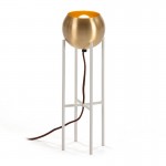 Table Lamp 15X15X46 Metal Golden White