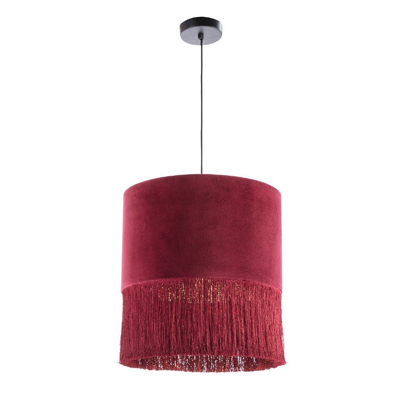 Hanging Lamp With Lampshade 40X40X43 Velvet Red - image 52571