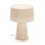Lampe de Table avec abat-jour 25x25x38 Toile Blanc