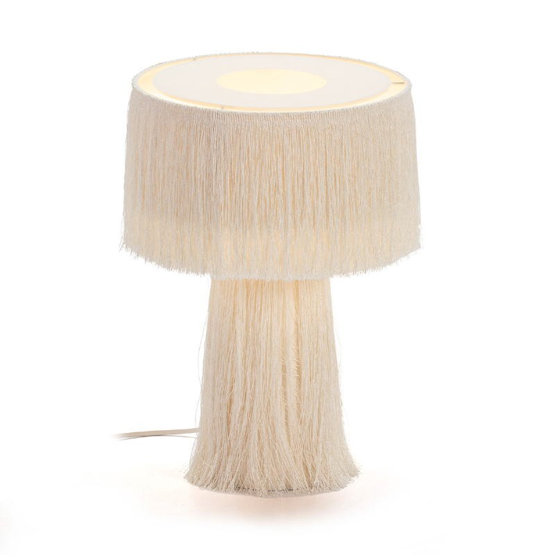 Lampe de Table avec abat-jour 25x25x38 Toile Blanc - image 52606