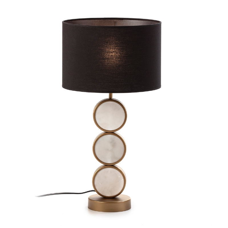 Table Lamp Without Lampshade 13X13X43 Marble White Metal Golden - image 52661