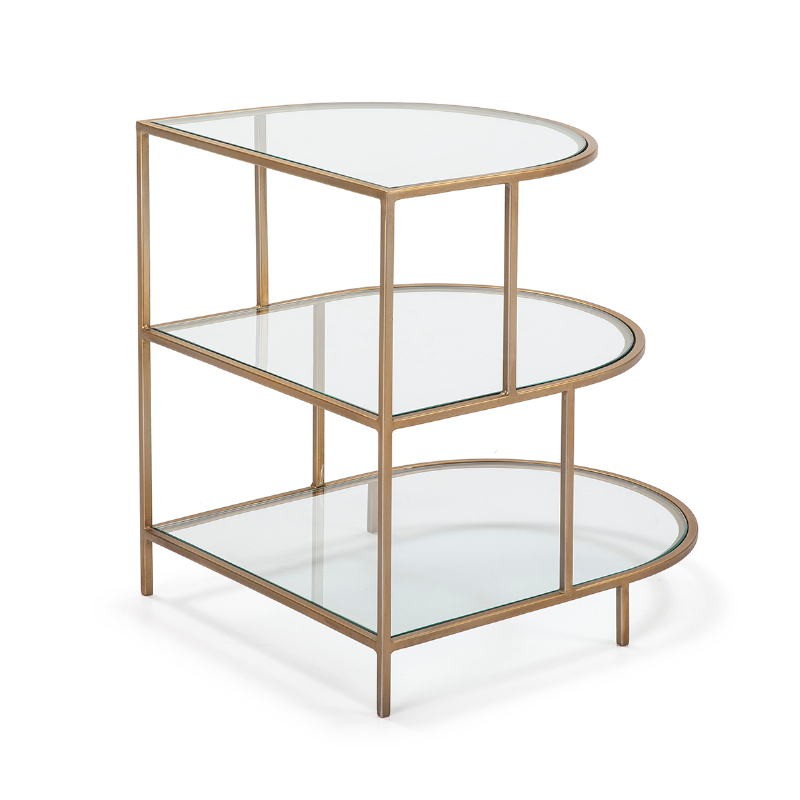 Side Table 50X62X60 Glass Metal Golden - image 52710