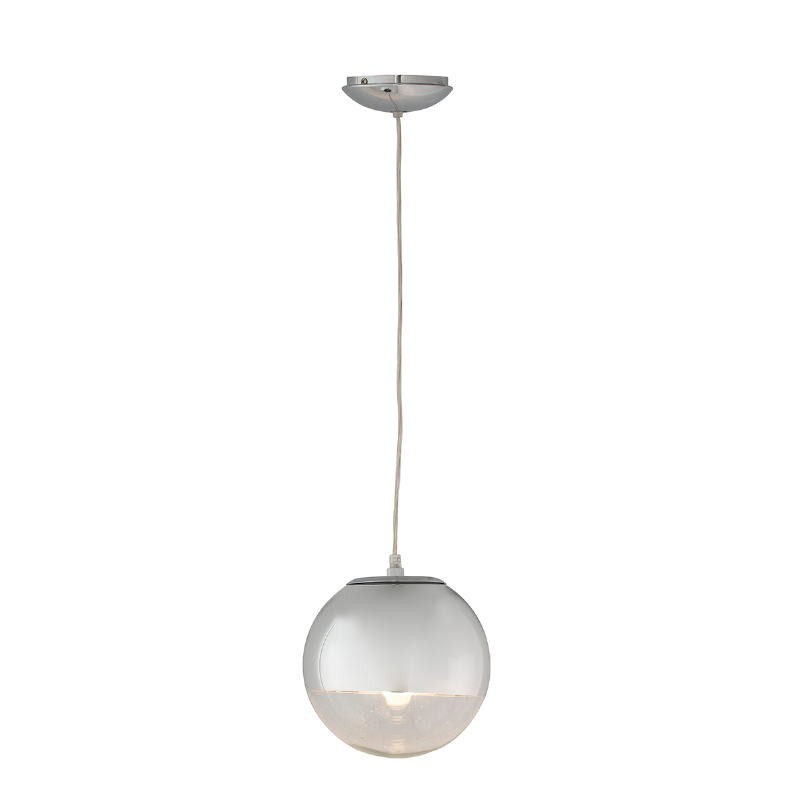 Hanging Lamp 20X20X20 Glass Metal Silver - image 52745