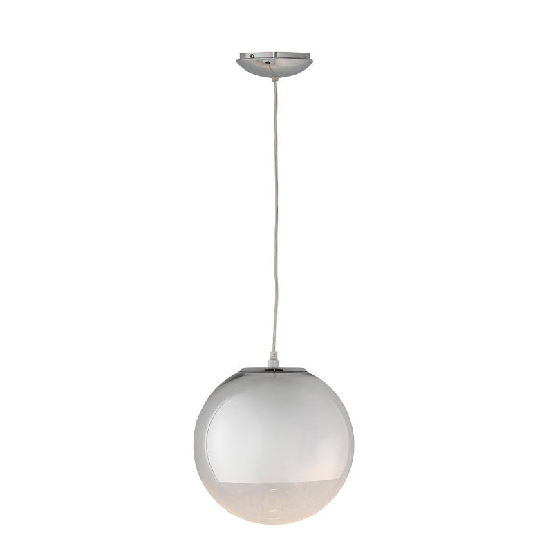 Hanging Lamp 25X25X25 Glass Metal Silver - image 52747