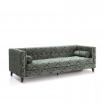 Sofa 4 Seats 240X95X70 Fabric Green Black