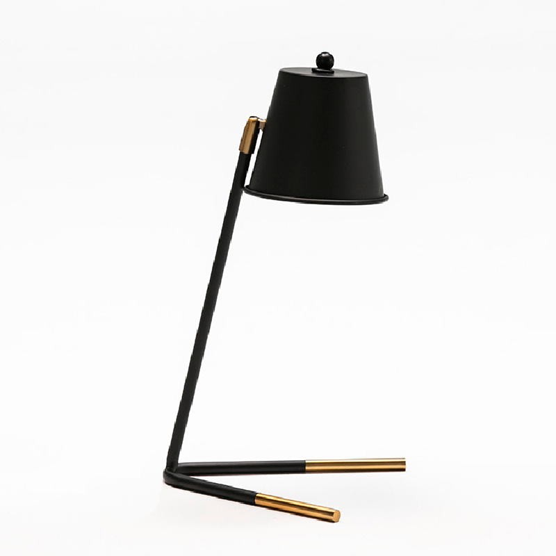 Lampe de Table avec abat-jour 24x24x39 Métal Noir Doré - image 52906
