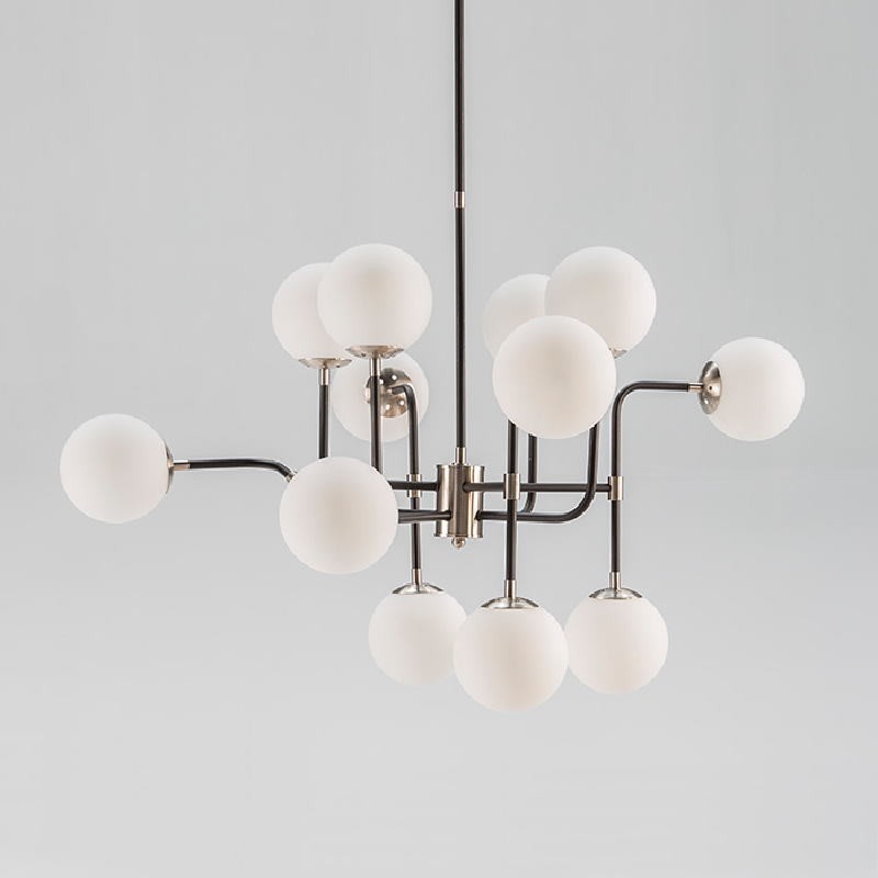 Hanging Lamp With Lampshade 70X90X100 Metal Black-Nickel Glass White - image 52910