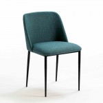 Chair 56X52X77 Metal Black Fabric Blue Model 2