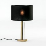 Lampe de Table sans abat-jour 12x7x34 Métal Doré Acrylique Transparent