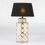 Table Lamp Without Lampshade 23X23X51 Ceramic White Golden