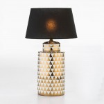 Table Lamp Without Lampshade 23X23X51 Ceramic Golden White
