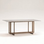 Dining Room Table 190X100X75 Glass Metal Golden