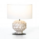 Table Lamp 20X20X43 Metal Wood White With Lampshade White