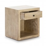 Bedside Table 50X40X55 Wood White Veiled Model 2