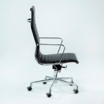 Office Adjustable Chair 58X64X107 115 Metal Leather Black