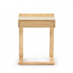 Bedside Table 50X35X66 Wood White Veiled