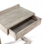 Bedside Table 50X35X66 Wood Grey Veiled