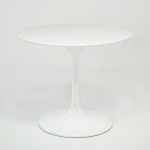 Table à Manger 90x90x75 Fibre de verre Blanc