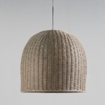 Hanging Lamp With Lampshade 60X60 Wicker Grey