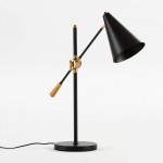 Lampe de Table avec abat-jour 45x70 Métal Noir
